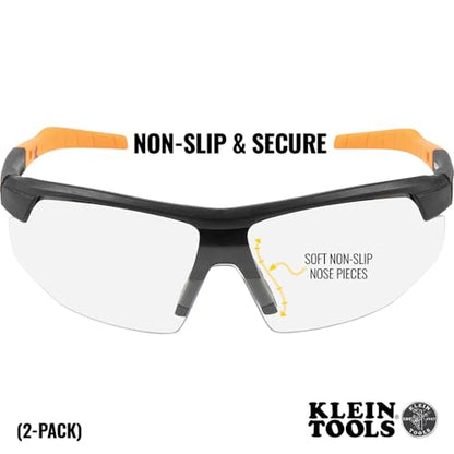 KLEIN TOOLS 60171 Semi Frame Safety Glasses, Clear Lens, 2-Pack - color: Clear Lens, size: 2 Pack
