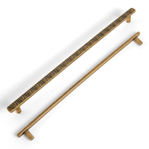 Goo-Ki 12-5/8 Inch(320mm) Hole Centers Luxurious & Sturdy Gilded Ray Cabinet Handls,Antique Brass Cabinet Pulls for Kitchen,Drawer,Cupboard & Wardrobe,6 Pack - color: Antique Brass, size: 12.6 inch (320 mm) Hole Centers, style: Pulls With No Backplate