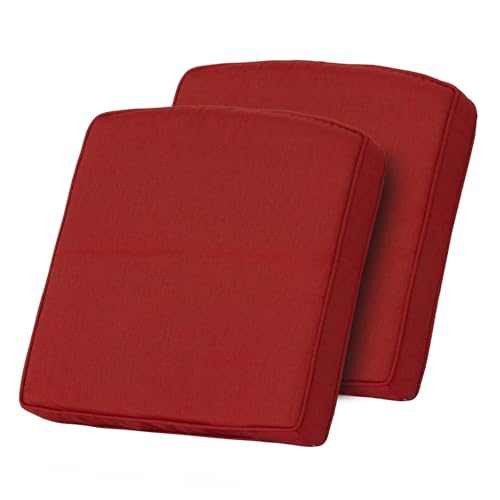 Goodgoods 20x20 Outdoor Chair Cushions Set of 2, 35D Foam, Chili - color: Chili, size: 20"x20" 2pcs