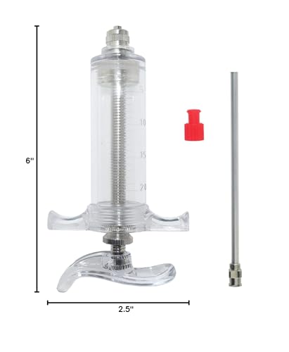 20ml Plastic Syringe with 10Ga Blunt Tip Needle 4" and Storage Caps - Great for Refilling Vegetable Glycerin - Glue Applicator - Oil Dispensing
