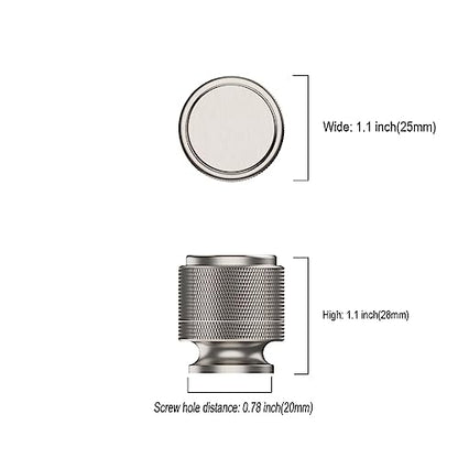 Asidrama 30 Pack Brushed Satin Nickel Kitchen Cabinet Knobs - Knurled Dresser Drawer Cabinet Hardware Zinc Knobs for Dresser Drawers - color: Brushed Satin Nickel, style: 30 Pack