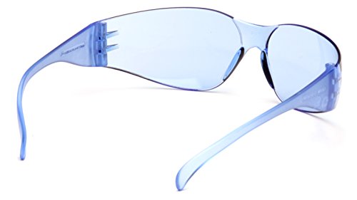 Pyramex Intruder Safety Eyewear Clear Frame Full Foam Padding Clear Anti-Fog Lens - color: Infinity Blue Lens/ Infinity Blue Frame, style: Standard