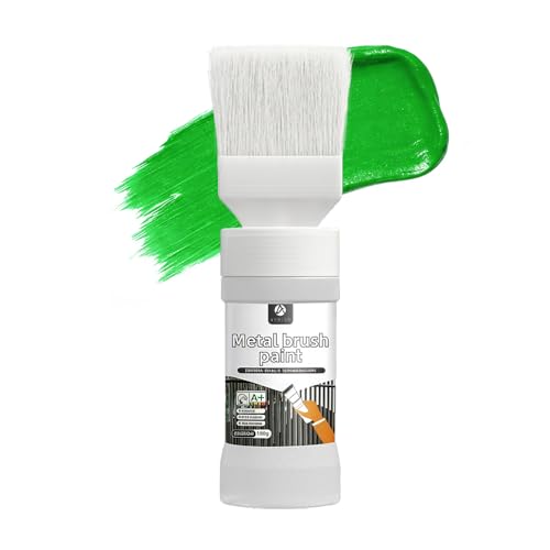 Wood and Metal Paint 2-in-1 Brush (6.35oz, Green) Convenient Solid Wood Furniture Repair, Outdoor Metal Coating - color: Green, size: 6.35 Fl Oz (Pack of 1)