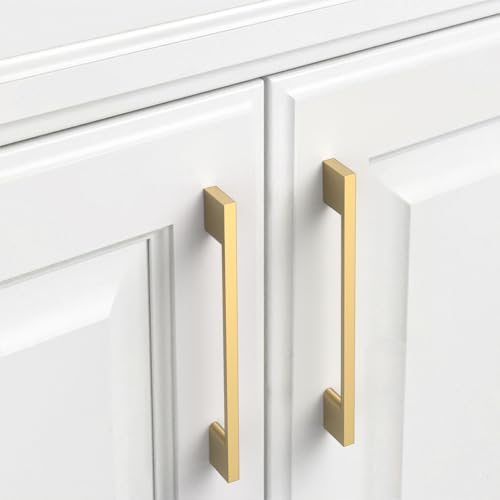 9BUILD 10 Pack Champagne Bronze Cabinet Pulls 5 Inch Champagne Kitchen Cabinet Handles, Cabinet Hardware for Cupboard Drawer Pulls - color: Champagne Bronze, size: 5"/128MM Hole Center, style: 10 Pack