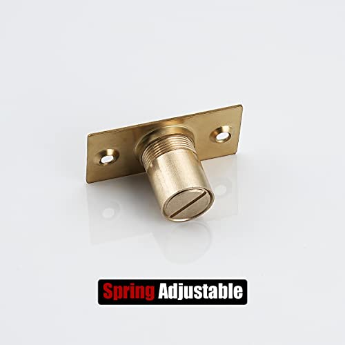 JQK Closet Ball Catch Door Hardware, Stainless Steel Catch Adjustable with Strike Plate, Gold Finish 2 Pack, HBC100-BG-P2 - color: Gold, size: Standard 2 Pack