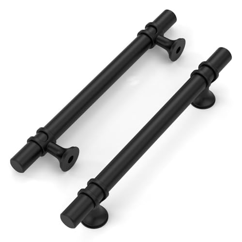Amerdeco 10 Pack Matte Black Cabinet Pulls 5 Inch(128MM) Hole Centers Kitchen Cabinet Handles Cabinets Hardware Drawer Pulls ZH0058 - color: Matte Black, size: 5"/128MM Hole Center
