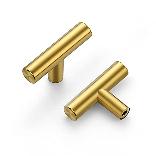 Ravinte Brushed Brass Cabinet Pulls Cabinet Handles Single Hole 10 Pack - color: Brushed Brass