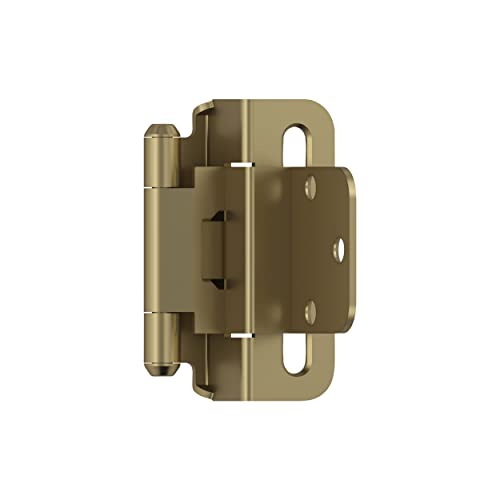 Amerock 1 Pair 3/8" Inset Golden Champagne Self-Closing Wrap Hinge - color: Golden Champagne, size: 3/8 Inch (10 mm) Inset