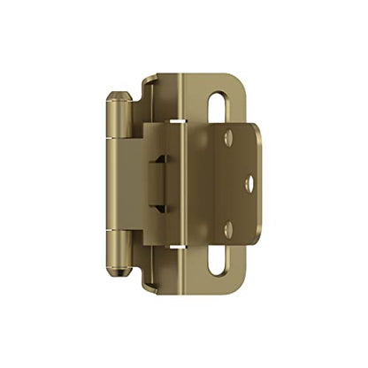 Amerock 1 Pair 3/8" Inset Burnished Brass Self-Closing Wrap Cabinet Hinge - color: Burnished Brass, size: 3/8 Inch (10 mm) Inset
