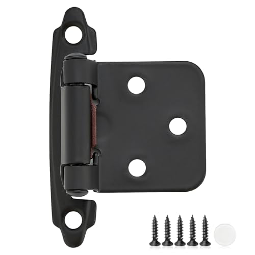 30 Pack 15 Pair Black Cabinet Hinges, 1/2" Overlay Semi-Concealed Hinges - color: Black, size: 1/2" Overlay