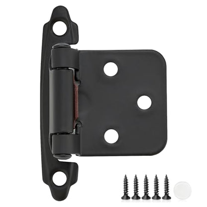 30 Pack 15 Pair Black Cabinet Hinges, 1/2" Overlay Semi-Concealed Hinges - color: Black, size: 1/2" Overlay