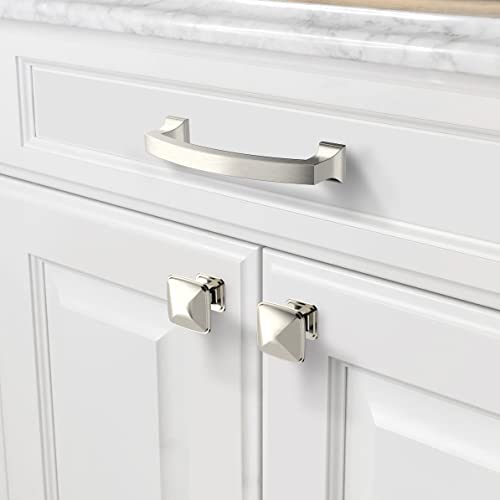 Asidrama 10 Pack 4 Inch(102mm) Hole Centers Kitchen Cabinet Handles, Brushed Satin Nickel Cabinet Pulls Kitchen Cabinet Hardware for Cupboard Drawer Pulls - color: Brushed Satin Nickel, size: 4" Hole Center, style: 10 Pack