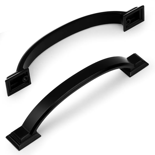 Probrico 5 Pack 4 Inch Matte Black Cabinet Pulls Solid Zinc Alloy - color: Matte Black, size: 4" Hole Center(102mm)