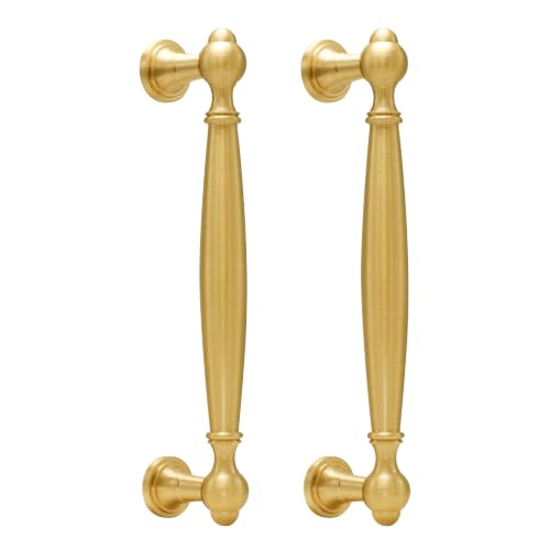 RZDEAL 4-Pack Solid Brass Cabinet Pulls, 5Inch(128mm) Brushed Brass Cabinet Handles, Gold Drawer Pull Hardware for Kitchen Dresser Vanity Cupboard Wardobe - size: 5 Inch