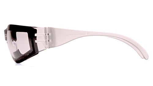 Pyramex Intruder Safety Eyewear Clear Frame Full Foam Padding Clear Anti-Fog Lens - color: Clear Anti-fog Lens/ Clear Frame, style: Full Foam Padding