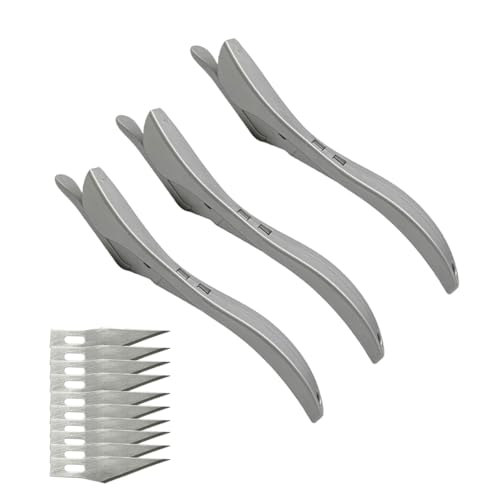 3PCS Car Wrapping Paper Cutter with 10 Replaceable Blades (Gray) - color: Gray