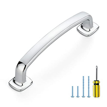 Ravinte Arch Cabinet Pulls 3-3/4in 10 Pack Polished Chrome Cabinet Handles - color: Polished Chrome, size: 3-3/4 inch hole center