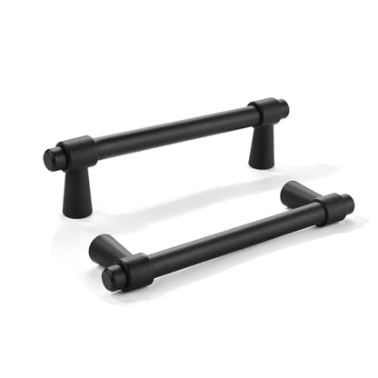 khtumeware 3 inch 5 Pack Matte Black Cabinet pulls Zinc Alloy Modern and Simple Cabinet Handle Suitable for Custom Whole-House Furniture (Kitchen/Bathroom/Bedroom). - color: Matte Black, size: 3 Inch