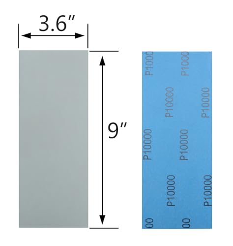 20Pcs 9 x 3.6 Inchs 10000 Grit Wet and Dry Handmade Universal Sanding Sheets, Suitable for Woodworking Furniture/Automobiles/Metal/Lacquer Polishing Sandpaper - style: 10000 Grit
