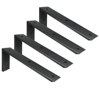 WINKER Countertop Support Bracket 4 Pack Heavy Duty 1/2" Thick Hidden L Shelf Bracket 18" x 8" x 2.5" Metal Corbels for Quartz/Granite/Wood/Concrete/Laminate Countertops, Black - size: 18″x8″x2.5″-1/2" thick, style: Black-4Pack