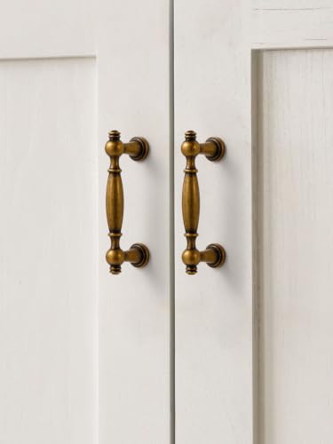 5 Pack Antique Brass Cabinet Pulls 3" Hole Center - color: Antique Brass, size: 3" hole center