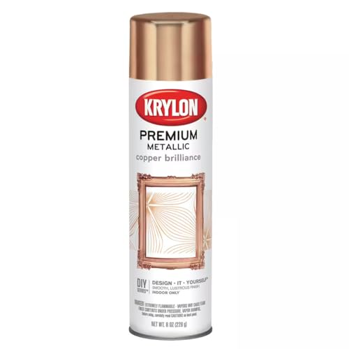 Krylon K01020A07 Premium Metallic Gloss Spray Paint Resembles Actual Plating, Copper Brilliance, 8 oz.