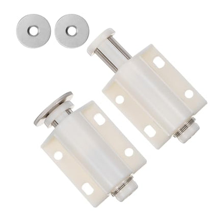 2 PCS Push to Open Cabinet Magnetic Door Latches (White)