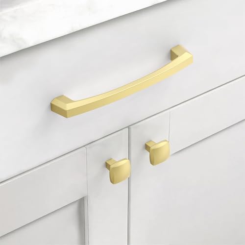 Asidrama 10 Pack 6 inch Brushed Gold Kitchen Cabinet Handles - color: Brushed Gold, size: 6" Hole Center(152mm)