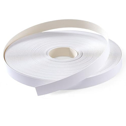 PVC Edge Banding 7/8 inch x 100ft Veneer Edge Banding White with Hot Melt Adhesive Pre - glued Iron on Edging Tape Trim for Cabinet Plywood Repairs and Furniture Restoration - size: 7/8 inch x 100ft
