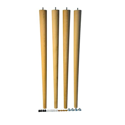 29.5 Inch Round Solid Beech Wood Replacement Furniture Legs, Set of 4, Wooden Feet Mid Century Modern, Unfinished Legs for Sofa, Couch, Armchair, Ottoman, Cabinet, TV Stand, Dresser - size: 29.5" / 75cm