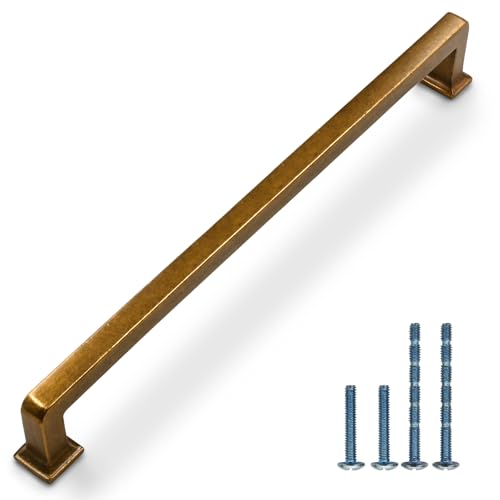 Antique Brass Cabinet Handles Kitchen Pulls 10 Inch 10 Pack - color: Antique Brass, size: 10" Hole Center