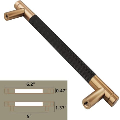12 Pack 5 Inch 128 mm Bronze and Black Barrel Cabinet Pulls Cupboard Aluminum Handles Drawer Pull Cabinet Handles - color: Bronze and Black, size: 5 Inch