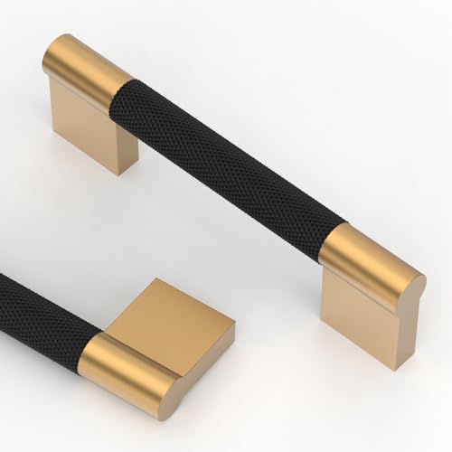 Asidrama 10 Pack 3.75 inch Matte Black and Champagne Bronze Cabinet Pulls - color: Black-Champagne Bronze, size: 3.75" Hole Center(96mm)