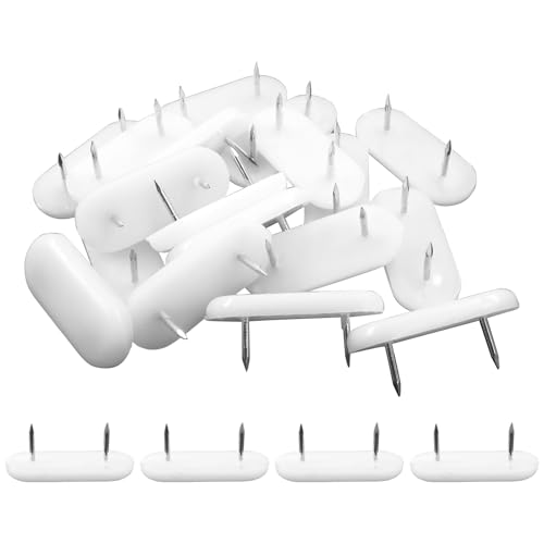 20pcs Furniture Glide Nails, 43x18mm Plastic Head Double Pins Leg Protectors for Chairs, Tables & Bedskirts, Non-Slip Floor Guards with Durable Plastic Heads - size: 43 x 18mm