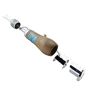 JC Performance Leather Sewing Awl Quick Stitch Repair Tool Set Heavy Duty Thread (with Awl, Off-White) - color: Off-White, size: With Stab Tool