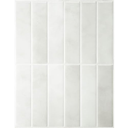 Smart Tiles Peel and Stick backsplash, Stacked White & Grey, 11.43"x9" - color: White & grey