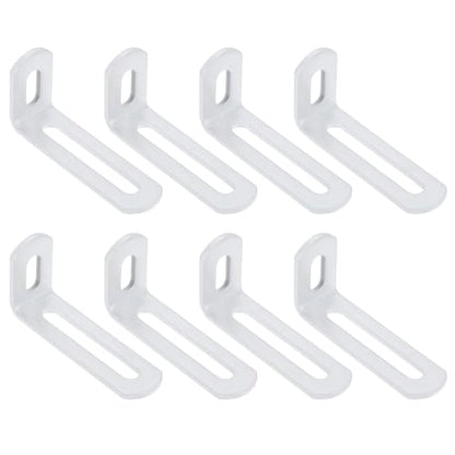 uxcell 8 Pcs Adjustable Right Angle Brackets 2.6"x1.2"x0.7" White - color: White, size: 2.6"x1.2"x0.7"