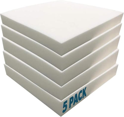 Foamma (5-Pack 4" x 18" x 18" HD Upholstery Foam High Density Foam (Chair Cushion Square Foam for Dinning Chairs, Wheelchair Seat Cushion Replacement) - color: 5 Pack