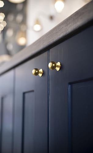 Polished Gold Cabinet Knobs, 1 Inch, Set of 12, Modern Zinc Alloy Round Design for Drawers, Dressers, Vanities - color: Polished Gold, size: 1" Diameter