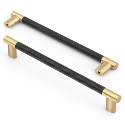 Asidrama 10 Pack 10 Inch(254mm) Knurled Black and Gold Kitchen Cabinet Handles, Gold Cabinet Pulls Kitchen Cabinet Hardware Cupboard Handles Drawer Pulls 4496 - color: Black-Gold, size: 10" Hole Center(254mm)