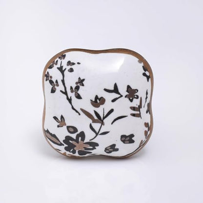 Indian Shelf 18 Pack Drawer Knobs for Cabinet Dresser Ceramic - color: Black and Golden, size: 18 Knobs