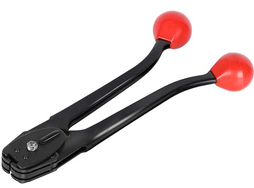 Sealer&Crimper Tool Double Notched Front Action - 1/2" Metal Banding Strapping with High Strength Sealing Action & Ergonomic Design & Harden Steel for Heavy Duty High Tensile Pallet Packing - size: for 1/2" steel strapping