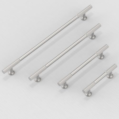 10 Pack Brushed Satin Nickel Cabinet Pulls 5 Inch(128mm) Kitchen Cabinet Handles Cabinet Hardware for Drawer Pulls - color: Brushed Satin Nickel, size: 5" Hole Center