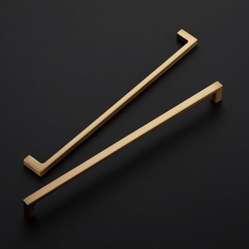 Ravinte Champagne Bronze Kitchen Square Cabinet Handles 11-5/16 Inch 20 Pack - size: 11-5/16 Inch Hole Center