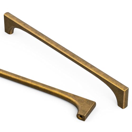 Asidrama 10 Pack 7.5 Inch(192mm) Brushed Antique Brass Cabinet pulls Kitchen Cabinet Handles, Cabinet Pulls Kitchen Cabinet Hardware for Cupboard Drawer Pulls 2321 - color: Brushed Antique Brass, size: 7.5" Hole Center, style: 10 Pack