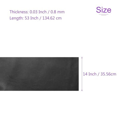 DMiotech 1 Pack 14 Inch x 53 Inch Faux Leather Sheet Furniture Cover Napa Skin Black PU Leather Roll for Handmade DIY Craft Projects - color: Black