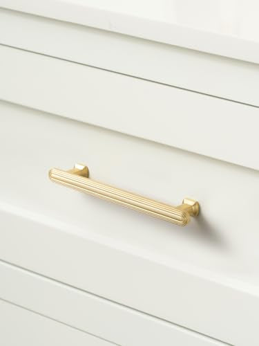 SORWDUREM 5 Pack 3 Inch(76mm) Brushed Gold Cabinet Pulls Drawer Pulls Kitchen Hardware Cupboard Kitchen Hardware Cabinet Handles - color: Brushed Gold, size: 3"(76mm) Hole Center