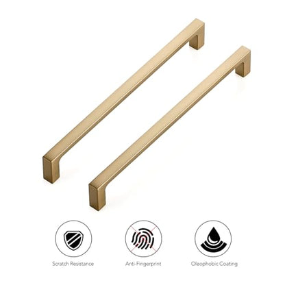 Ravinte Champagne Bronze Kitchen Square Cabinet Handles 7-1/2 Inch 10 Pack - size: 7-1/2 Inch Hole