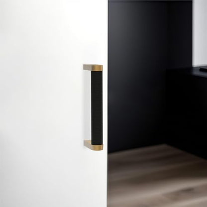 10 Pack Matte Black and Champagne Bronze Cabinet Pulls knurled 3-3/4 Inch Hole Centers Kitchen Cabinet Handles Drawer Pulls Cabinet Hardware - color: Black and Champagne, size: 3-3/4'' Hole Center(96mm)