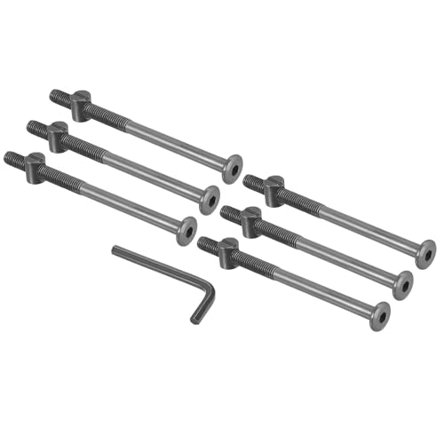 PATIKIL M8 x 120mm & M8 x 18mm Bunk Bed Bolts, 6 Pack Hex Drive Socket Cap Barrel Screws Bolt Nuts Assortment Kit with 1Pcs Wrench for Furniture Bed, Zinc Color - size: M8x120mm
